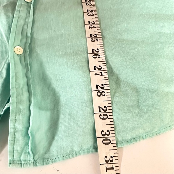 Vineyard Vines 100% Linen Shirt Mens Size XL Button Down Teal Green Front Pocket - Picture 11 of 11